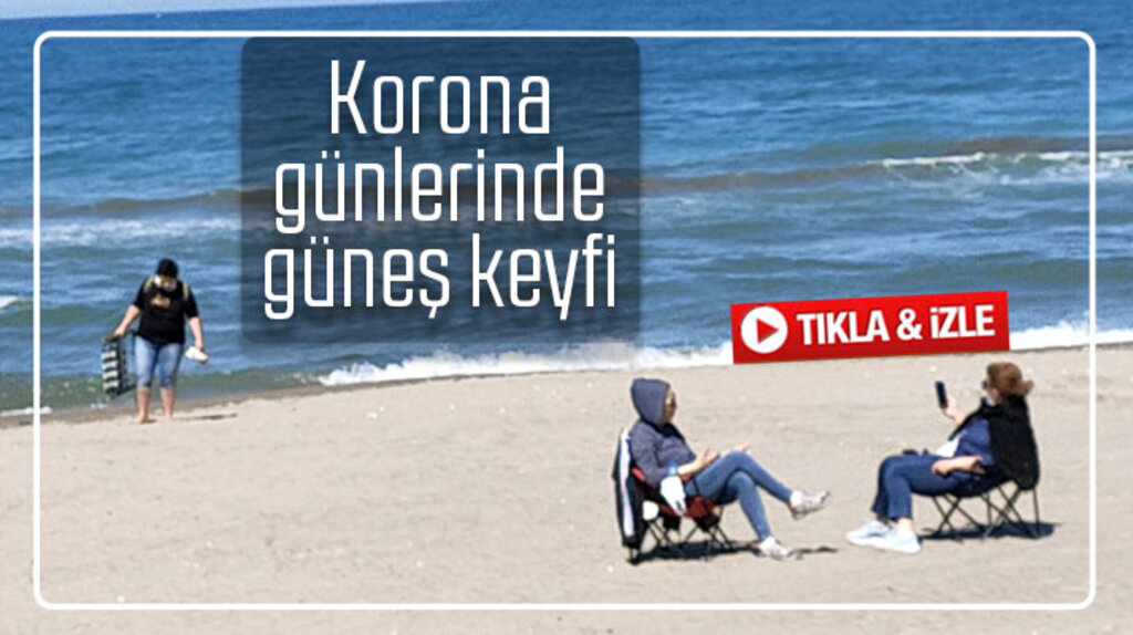 Samsun'da Atakum sahilinde Korona günlerinde güneş keyfi