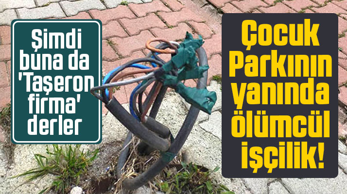 Samsun'da aydınlatma direğinin kabloları ölüme davetiye çıkartıyor