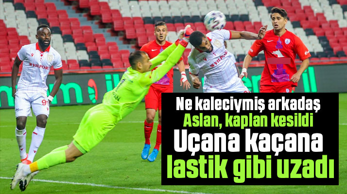 Samsunspor maçında Altınordu kalecisi Erhan Erentürk, kalesinde duvar ördü