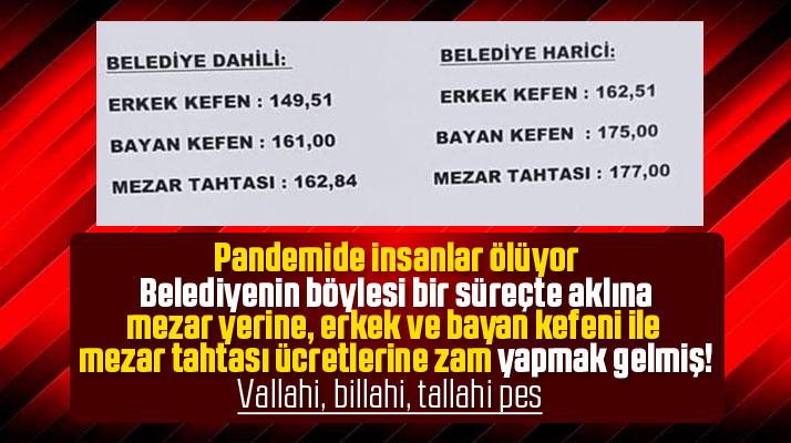 Samsun'da 19 Mayıs Belediyesi pandemi sürecinde mezar yeri ücretlerine zam yaptı