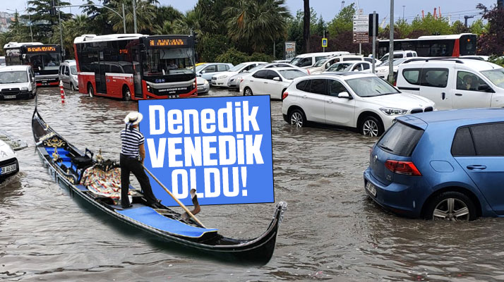 Samsun'a sağanak yağmur yağdı şehir Venedik oldu