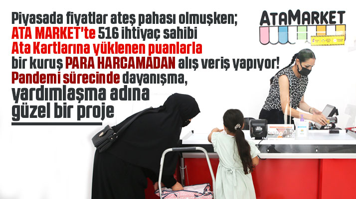Samsun'da pandemi sürecinde Ata Market ihtiyaç sahiplerinin yüzünü güldürdü