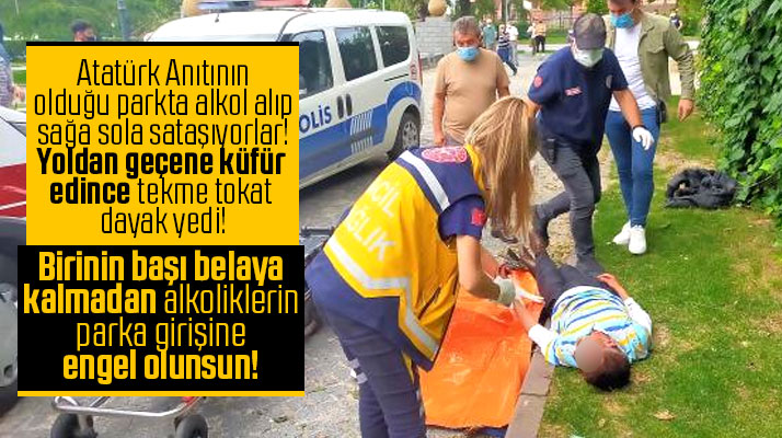 Samsun'da yoldan geçene küfreden alkollü şahıs dayak yedi