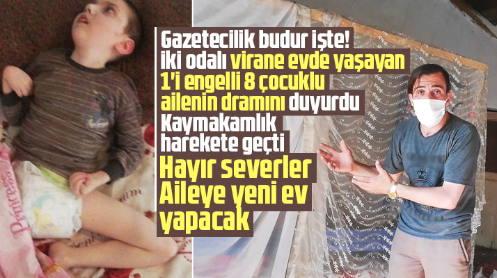 Samsun Alaçam'da 8 çocuklu ailenin dramı Kaymakamlığı harekete geçirdi
