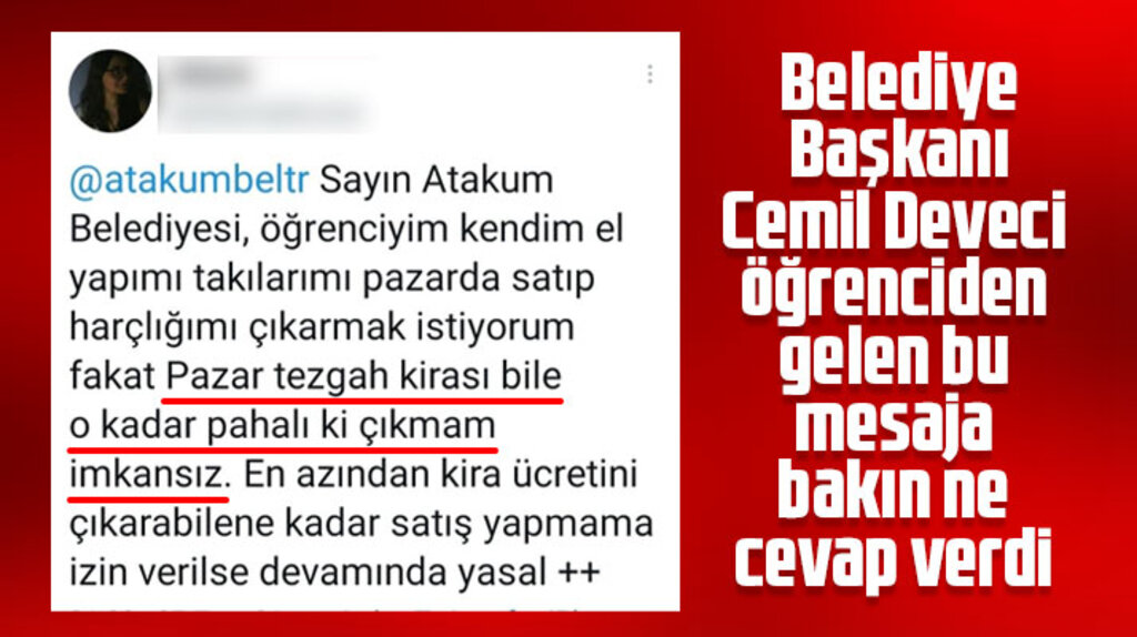 Cemil Deveci'den pazar yeri kirası pahalı diyen öğrenciye güzel yanıt