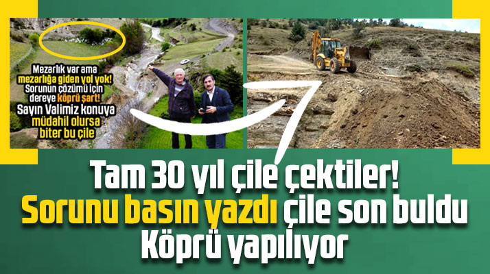 Samsun'un Alaçam ilçesinde 30 yıldır beklenen köprü nihayet yapılıyor