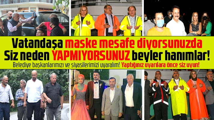 Samsun'da belediye başkanları ve siyasiler maske-sosyal mesafe kuralına uymuyor