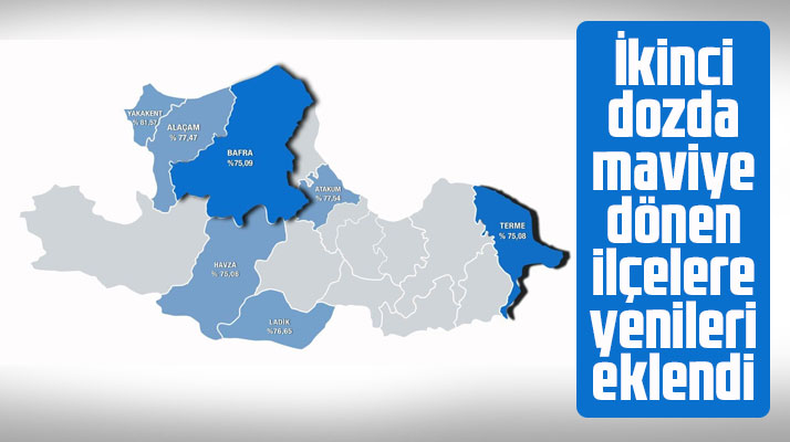 Samsun'da maviye dönen ilçelere Bafra ve Terme'de eklendi