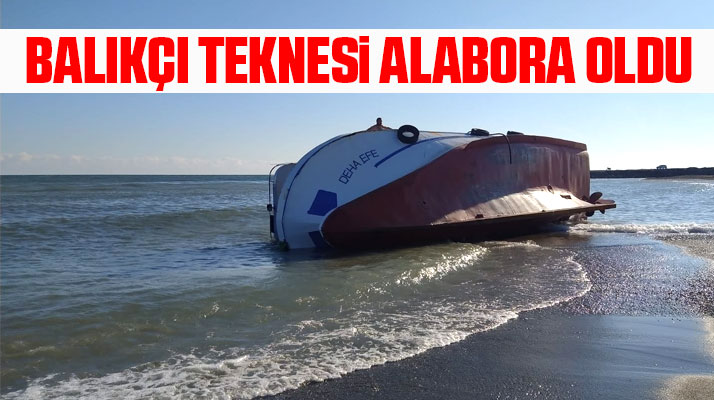 Samsun Bafra'da Koşuköyü Balıkçı Barınağında balıkçı teknesi alabora oldu