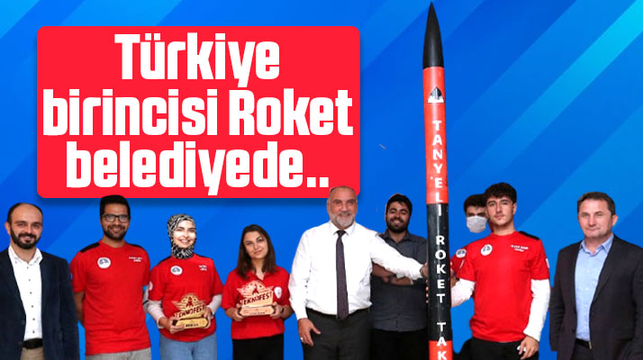 TEKNOFEST İstanbul'da Türkiye birincisi olan roket Canik Belediyesine getirildi