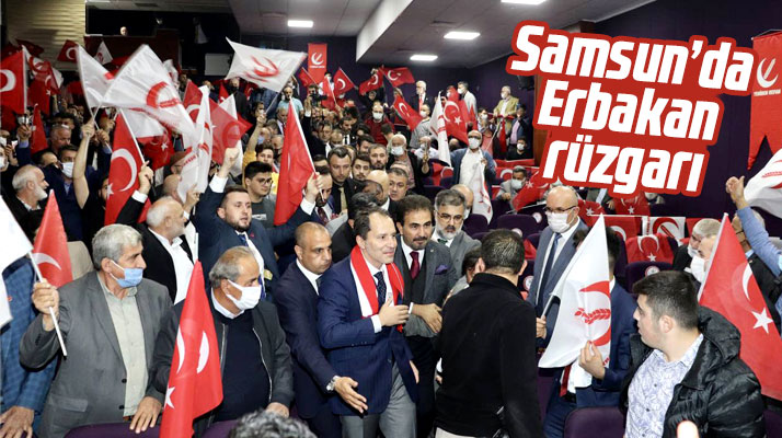 Samsun'a gelen Fatih Erbakan'a coşkulu karşılama