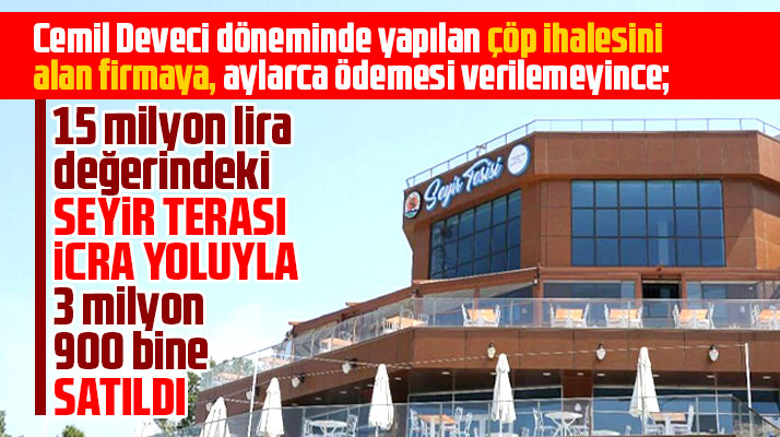 Samsun'da 15 milyon lira değerindeki Seyir Terası icra ile 3 milyon 900 bine satıldı