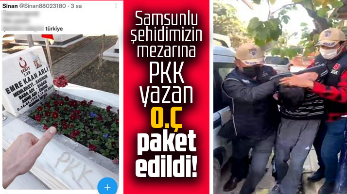Samsunlu şehit Emre Kaan Arlı'nın Kocaeli'nde bulunan mezarına saldıran şahıs yakalandı