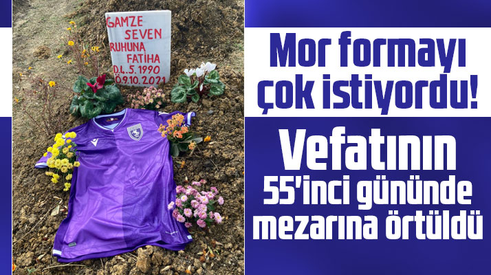 Samsun'da vefat eden Gamze Seven'in mezarına Samsunspor'un mor forması örtüldü