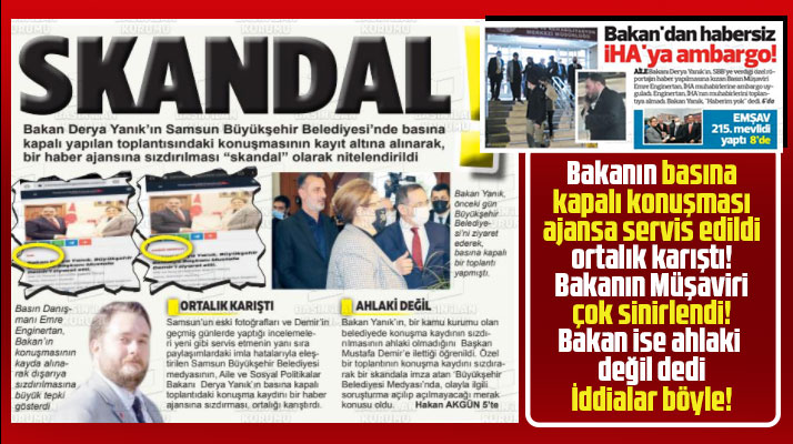 Samsun'a gelen bakanın basına kapalı konuşması ajansa servis edildi! Ortalık karıştı