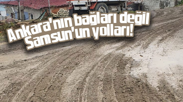 Samsun'a 7 kilometre uzaklıkta Kuşçulu mahallesinin yolu yıllardır çamur içinde