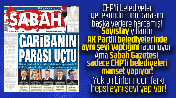 AK Partili ve CHP'li belediyeler gece kondu fonunu amacı dışında kullanıyor!