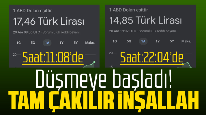 Dolar 17 TL'den düşüşe geçti! Tam çakılır inşallah