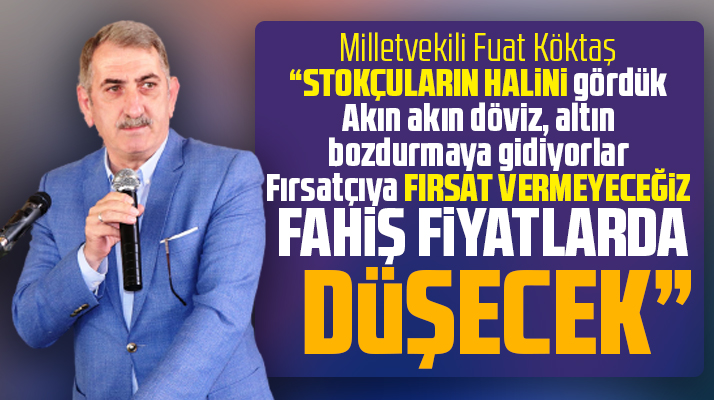 Samsun Milletvekili Fuat Köktaş dövizle birlikte fahiş fiyatlarında düşeceğini açıkladı