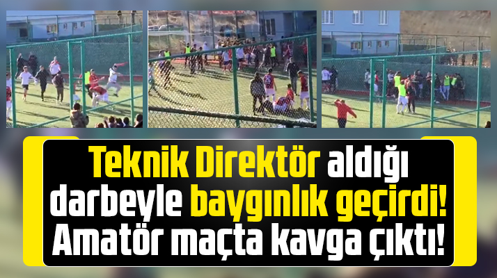 Samsun'da Bafra Hacınabispor ile Havza Belediyespor maçında kavga çıktı