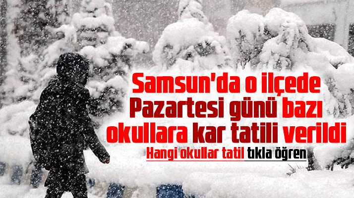 Samsun'un Canik ilçesinde 17 Ocak Pazartesi günü okullara kar tatili var