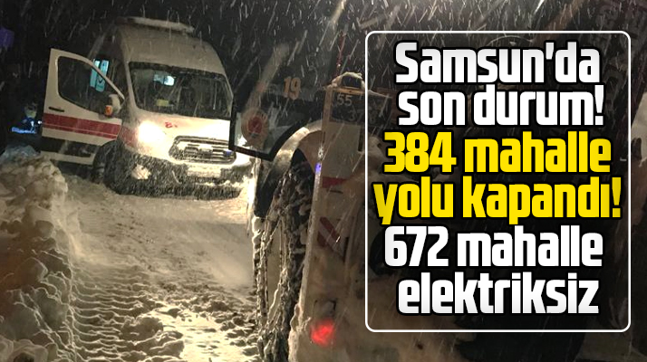 Samsun'da kar bilançosu! 384 mahalle yolu kapalı, 672 mahalle elektriksiz