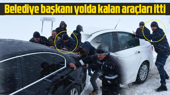 Samsun'da Tekkeköy Belediye Başkanı Togar karda yolda kalan sürücülere yardım etti