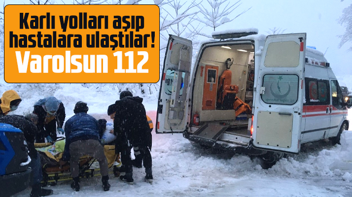 Samsun'da kardan kapanan yolları Büyükşehir açtı, ambulanslar hastalara ulaştı