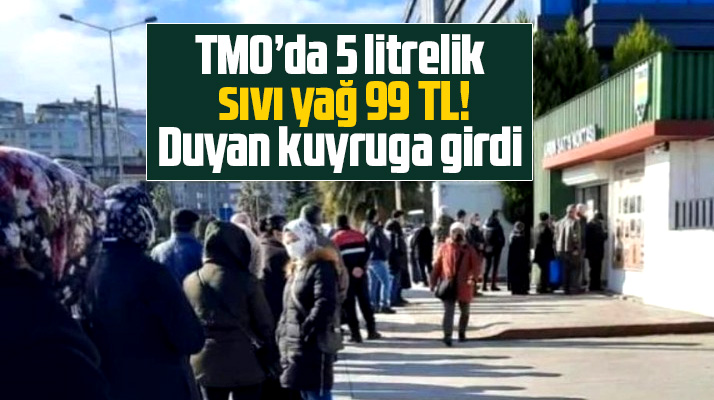 Samsun'da TMO satış noktasında 99 TL'lik sıvı yağ için uzun kuyruklar oluştu