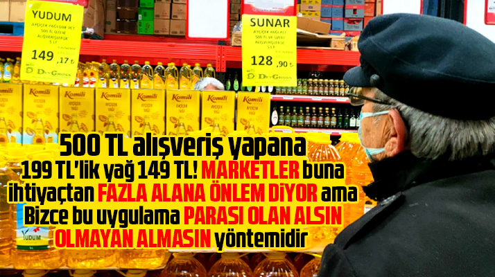 Samsun'da 500 TL alışverişlerde ayçiçek yağına indirim uygulayan marketlere tepki