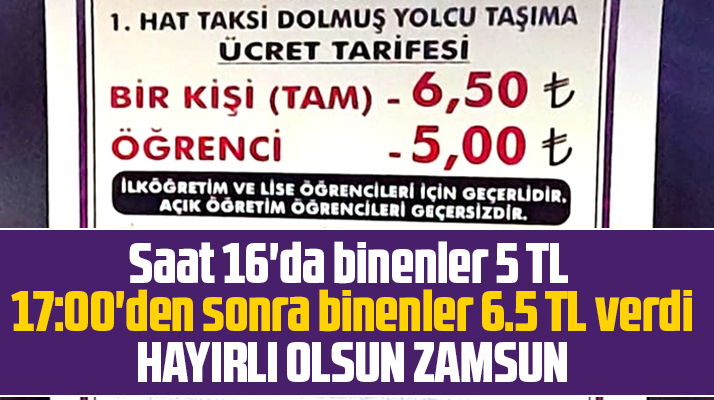 Samsun'da dolmuş hatları kişi başı 6.5 TL oldu