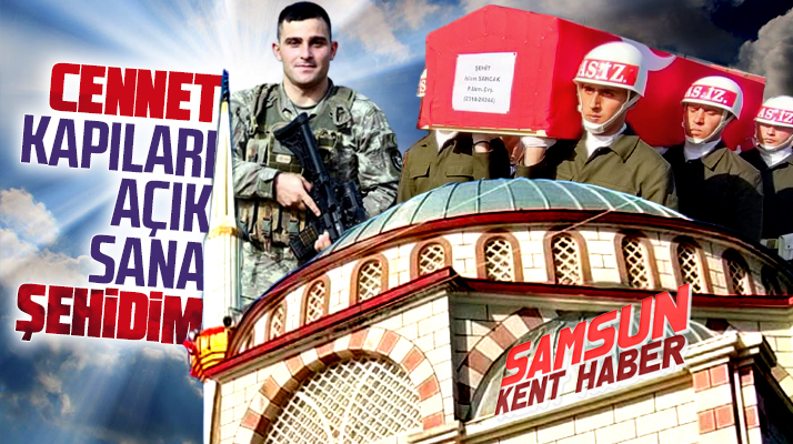 Samsun şehidini uğurladı! Şehit İslam Sancak toprağa verildi