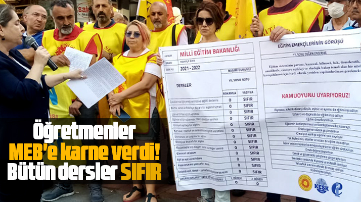 Samsun'da Eğitim-Sen üyesi öğretmenler MEB'e bol sıfırlı karne verdi