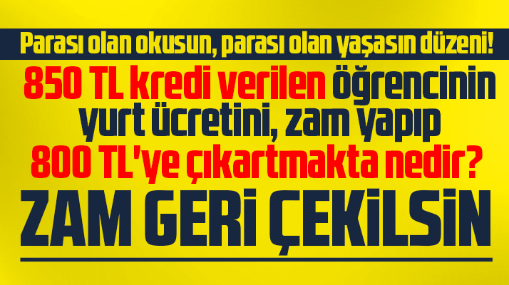 KYK yurt ücretine zam geldi! 800 TL oldu! CHP Samsun İl Başkanı tepki gösterdi