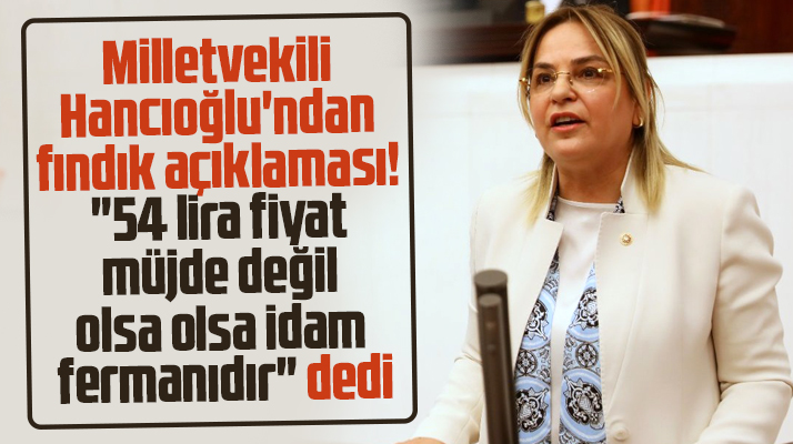 CHP Samsun Milletvekili Neslihan Hancıoğlu'ndan fındık fiyatı eleştirisi!