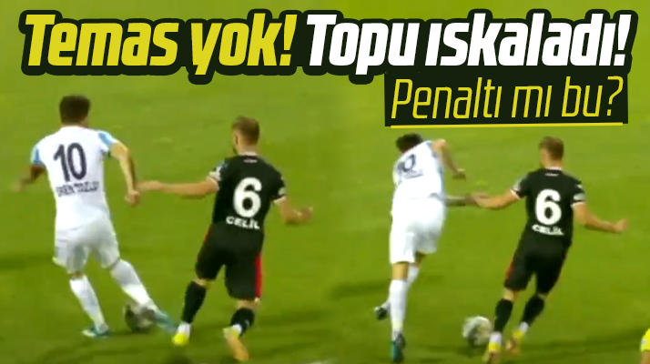Erzurum FK maçında Eren Tozlu topu ıskaladı hakem penaltı verdi