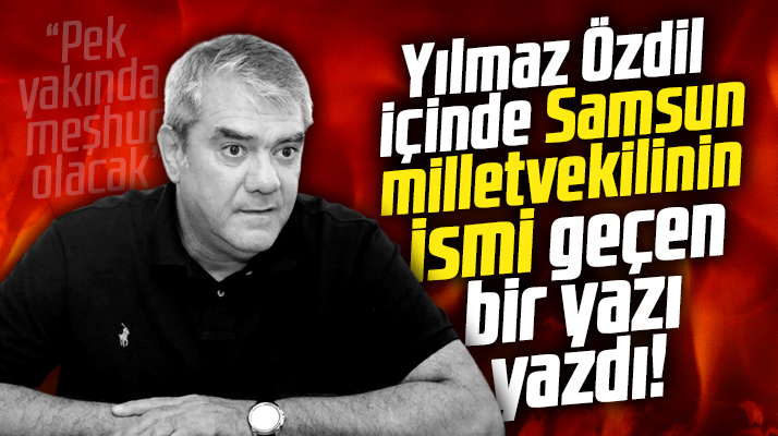 Yılmaz Özdil, içinde Samsun milletvekilinin ismi geçen bir köşe yazısı yazdı