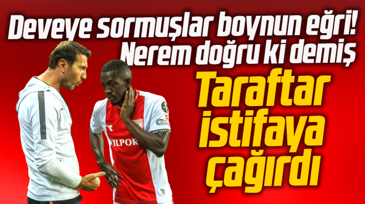 Samsunspor taraftarı Manisa FK maçında Bayram Bektaş'ı istifaya çağırdı
