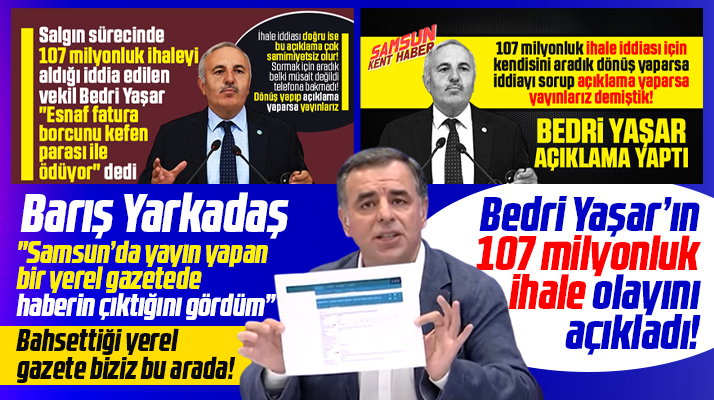 Samsun Kent Haber yazmıştı! Barış Yarkadaş 107 milyonluk ihaleyi açıkladı