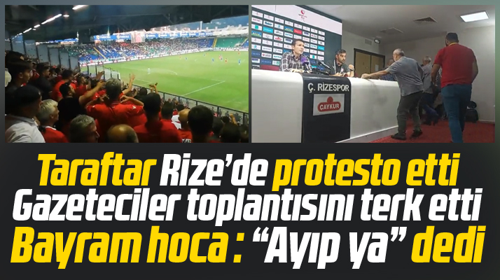 Samsunspor taraftarı Bektaş'ı protesto etti, gazeteciler basın toplantısını terk etti