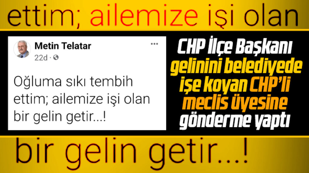 Samsun'da CHP İlçe Başkanından gelinini belediyede işe koyan meclis üyesine ironik tepki