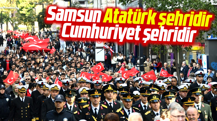 Samsun'da 99. yıl coşkusu! Cumhuriyet Yürüyüşü düzenlendi