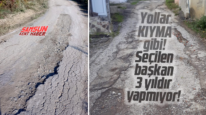 Samsun'un Yakakent ilçesinde belediye 3 yıldır 6 kilometrelik yolu yapamadı