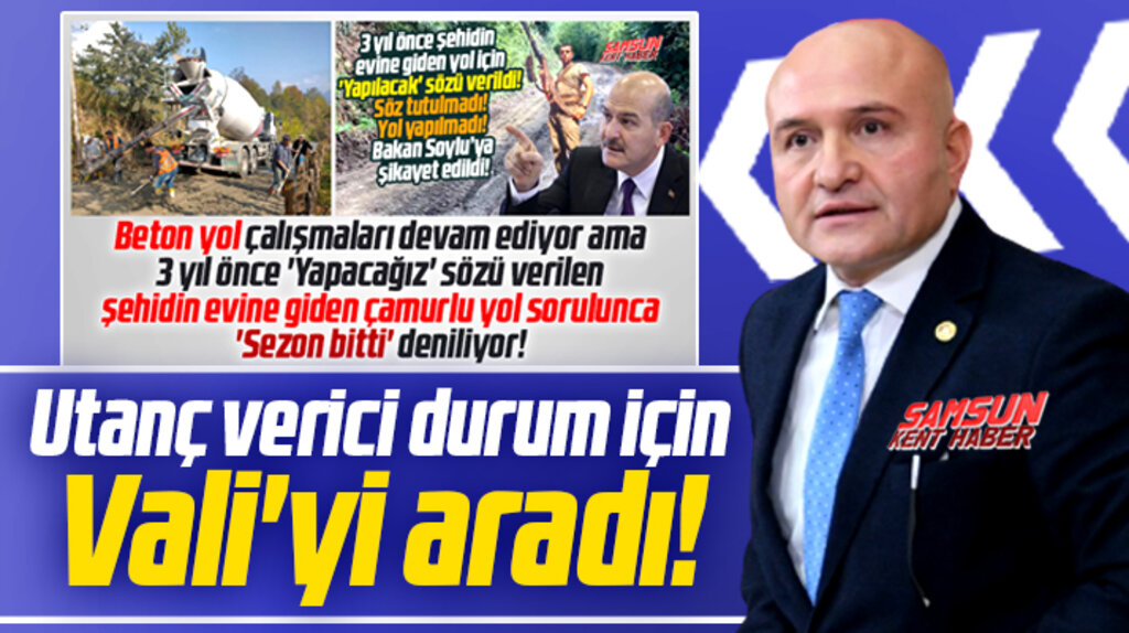 Erhan Usta, 3 yıldır yapılmayan şehit Ali Altun'un evine giden yolu Valiye sordu