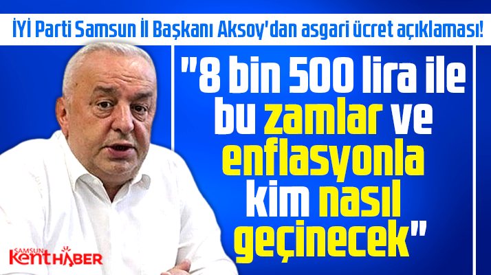 İYİ Parti Samsun İl Başkanı Aksoy açıklanan yeni asgari ücret rakamını eleştirdi