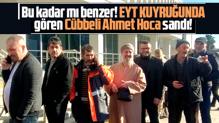 Samsun'da EYT kuyruğu! Kuyrukta bekleyen bir kişi Cübbeli Ahmet Hoca sanıldı