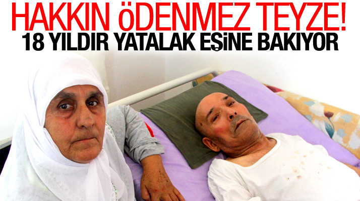 Samsun'da yaşayan Nezaket Dursun yatalak eşine 18 yıldır gözü gibi bakıyor