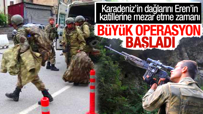 Trabzon Maçka'da PKK'lı teröristleri yakalamak için operasyon başlatıldı