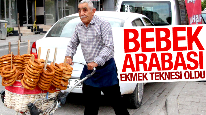 Samsun'da Şükrü Çelik rızkını bebek arabasında simit satarak kazanıyor