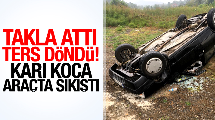 Samsun Salıpazarı ilçesinde otomobil takla attı ters döndü: 2 yaralı